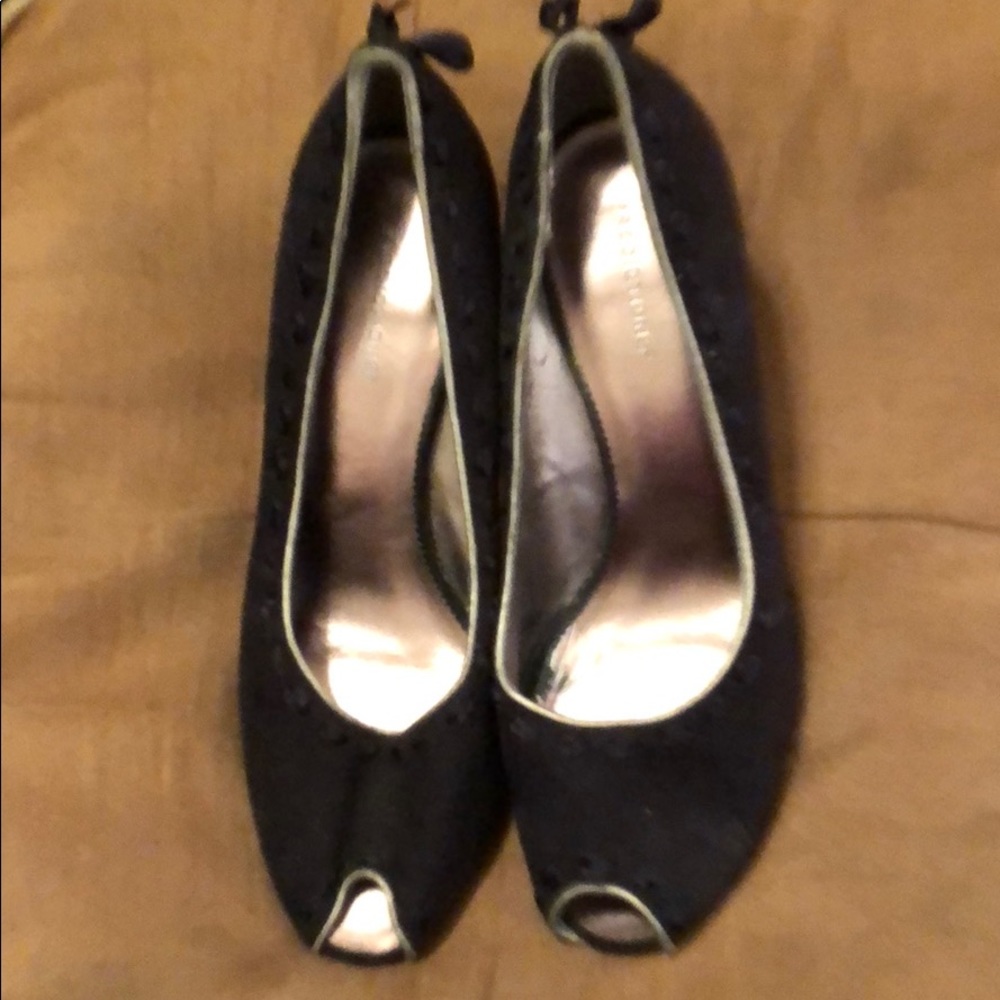 Black suede heel